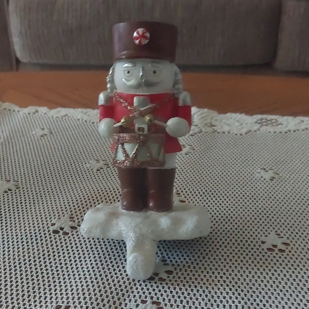 Martha Stewart Nutcracker Drummer Glitter Stocking Holder
